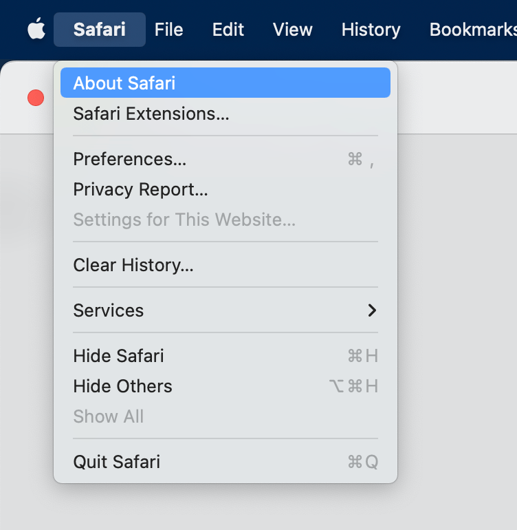Apple About Safari web browser