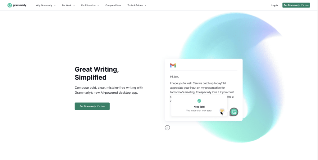 Grammarly light website