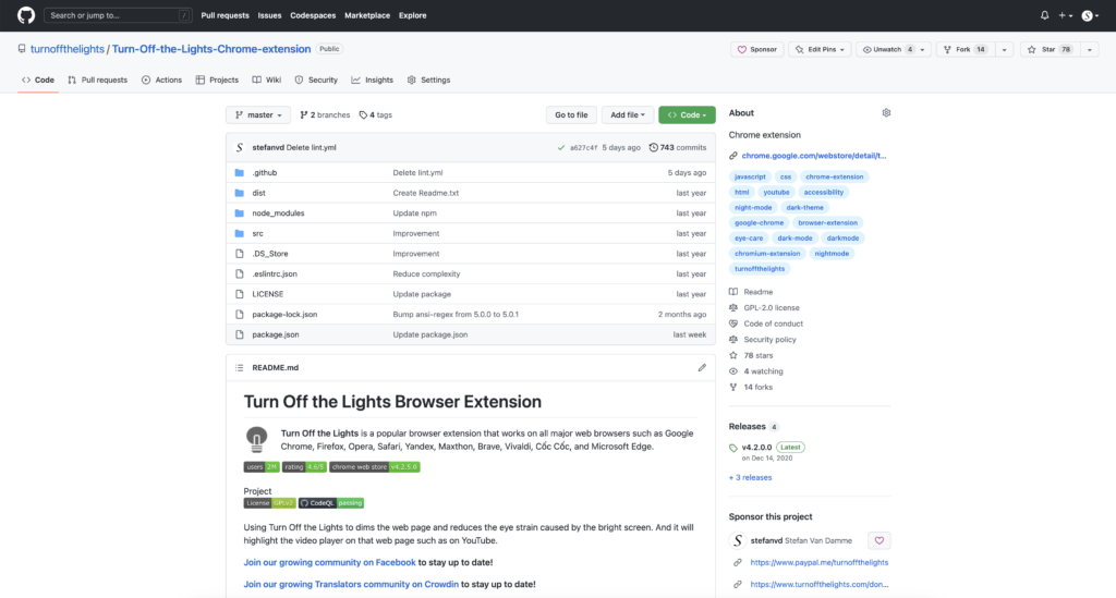 Turn Off the Lights est gratuit et Open-Source