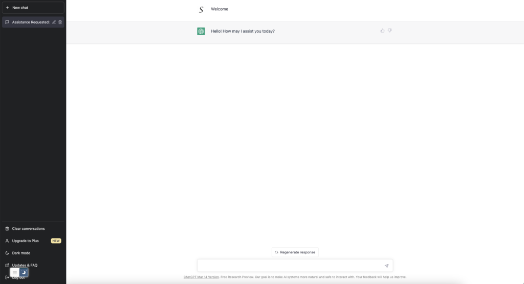 Chat GPT Light mode