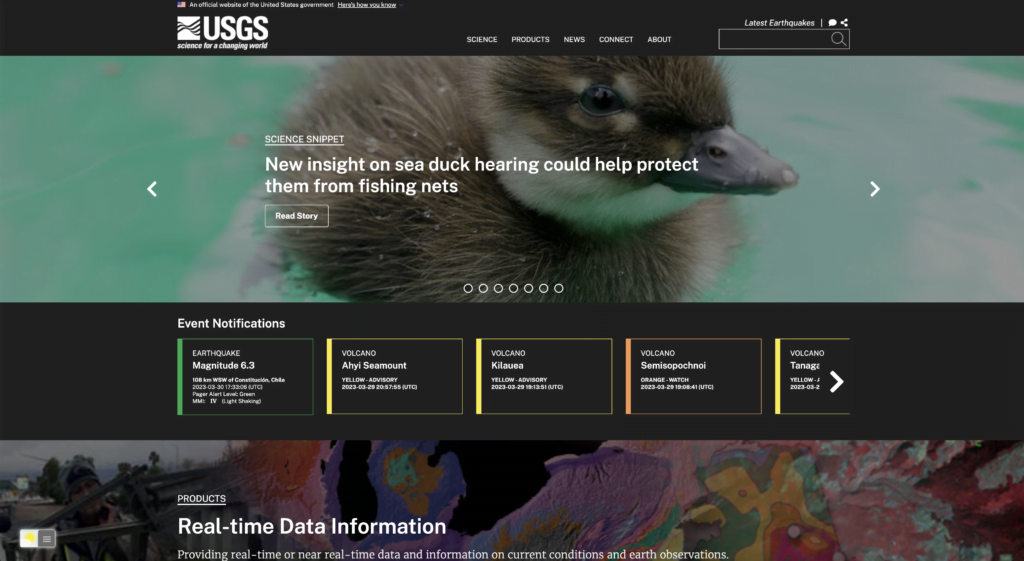USGS Dark Mode thanks to the free and Open-Source Turn Off the Lights browser extension