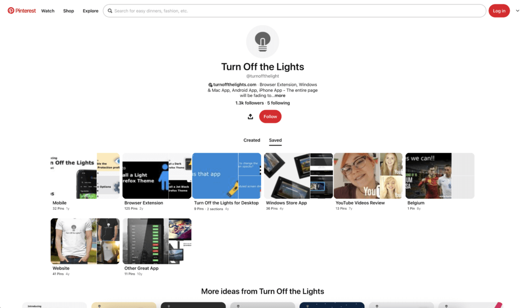 Pinterest light mode