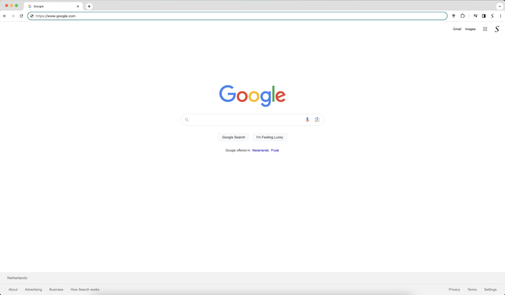 Google Search home page