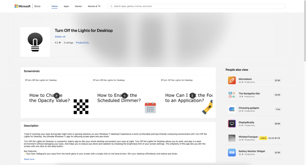 Turn Off the Lights for Desktop - Microsoft Store