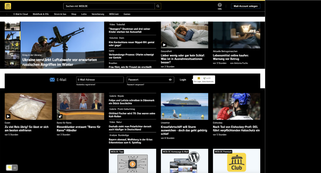 web.de Dark Mode