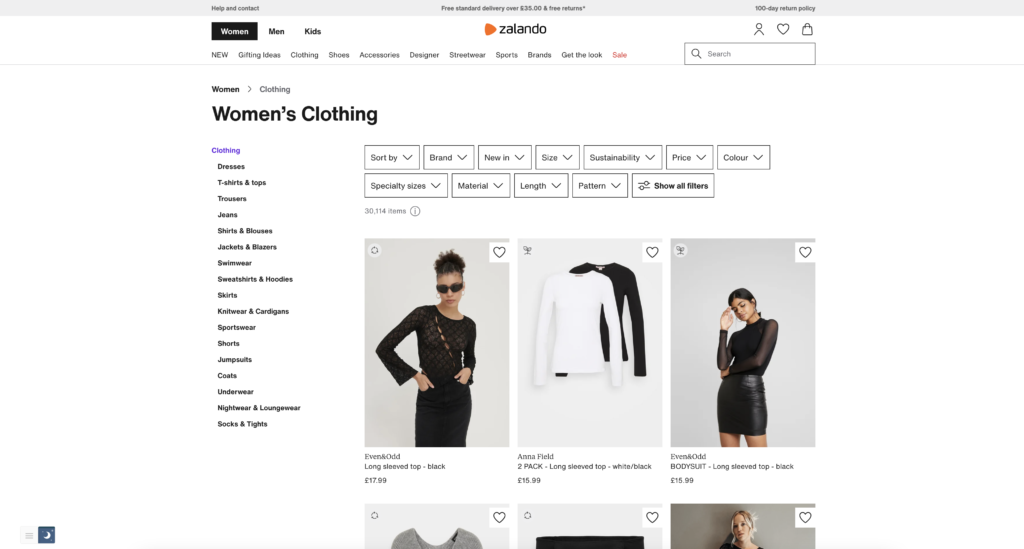 Zalando 灯光模式