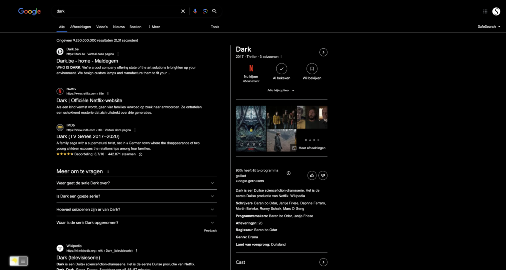 Dark theme for all websites with the help of the free and Open-Source Turn Off the Lights browser extension