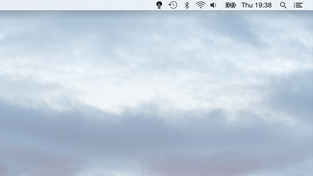Apple menu bar with Turn Off the Lights black lamp button